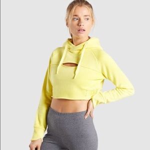 Gymshark Primary Cropped Raw Edge Hoodie